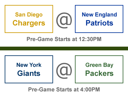 Playoff Teams_San Diego Chargers vs. New England Patriots or New York Giants vs. Green Bay Packers